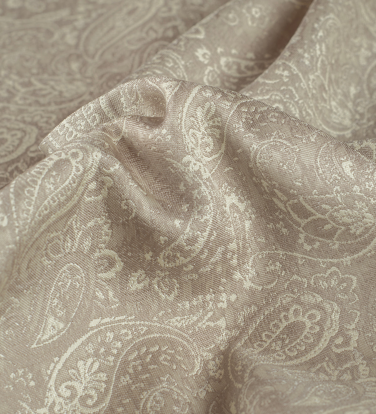 Taupe Beige Paisley (Unstitched Ethnic Fabric)