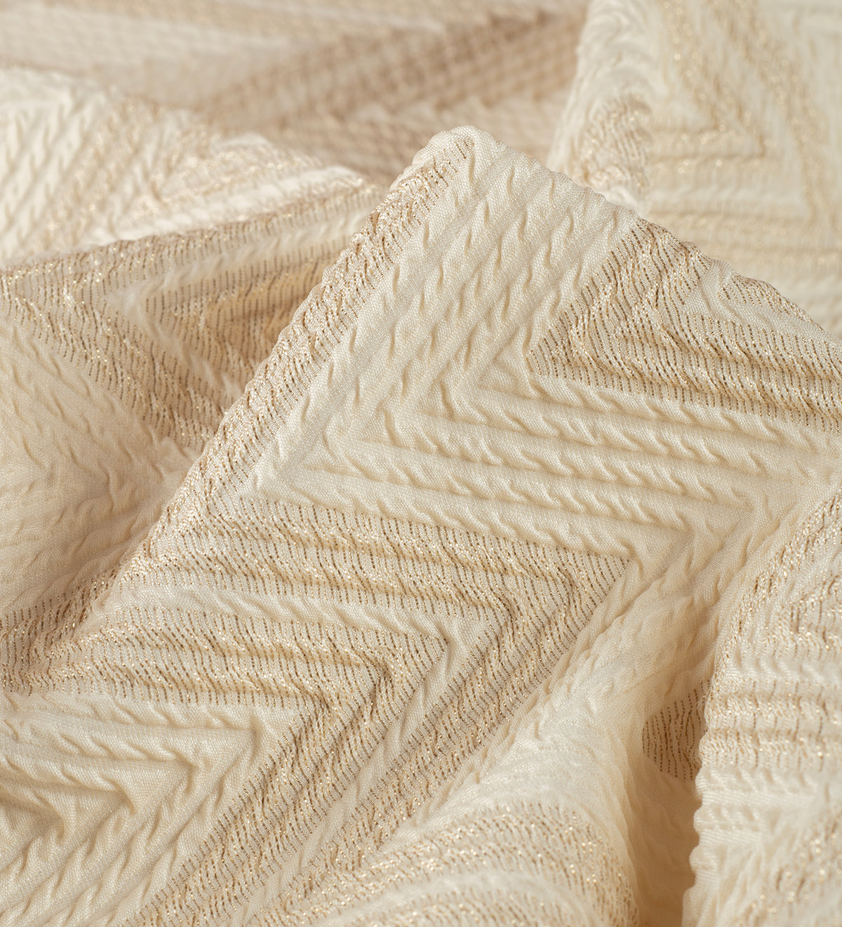 Ivory Whisper Jacquard By D&J (Unstitched Ethnic Fabric)