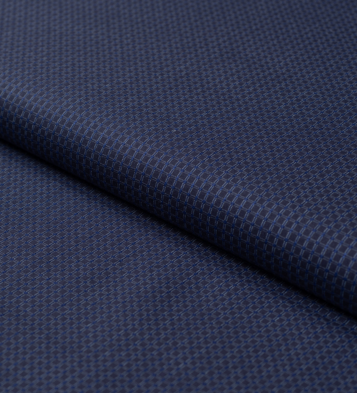 Midnight Azure Grid (Unstitched Shirting Fabric)