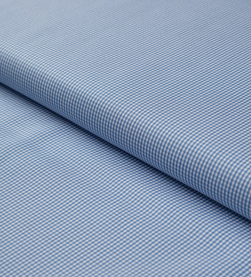 Azzurro Gingham (Unstitched Shirting Fabric)