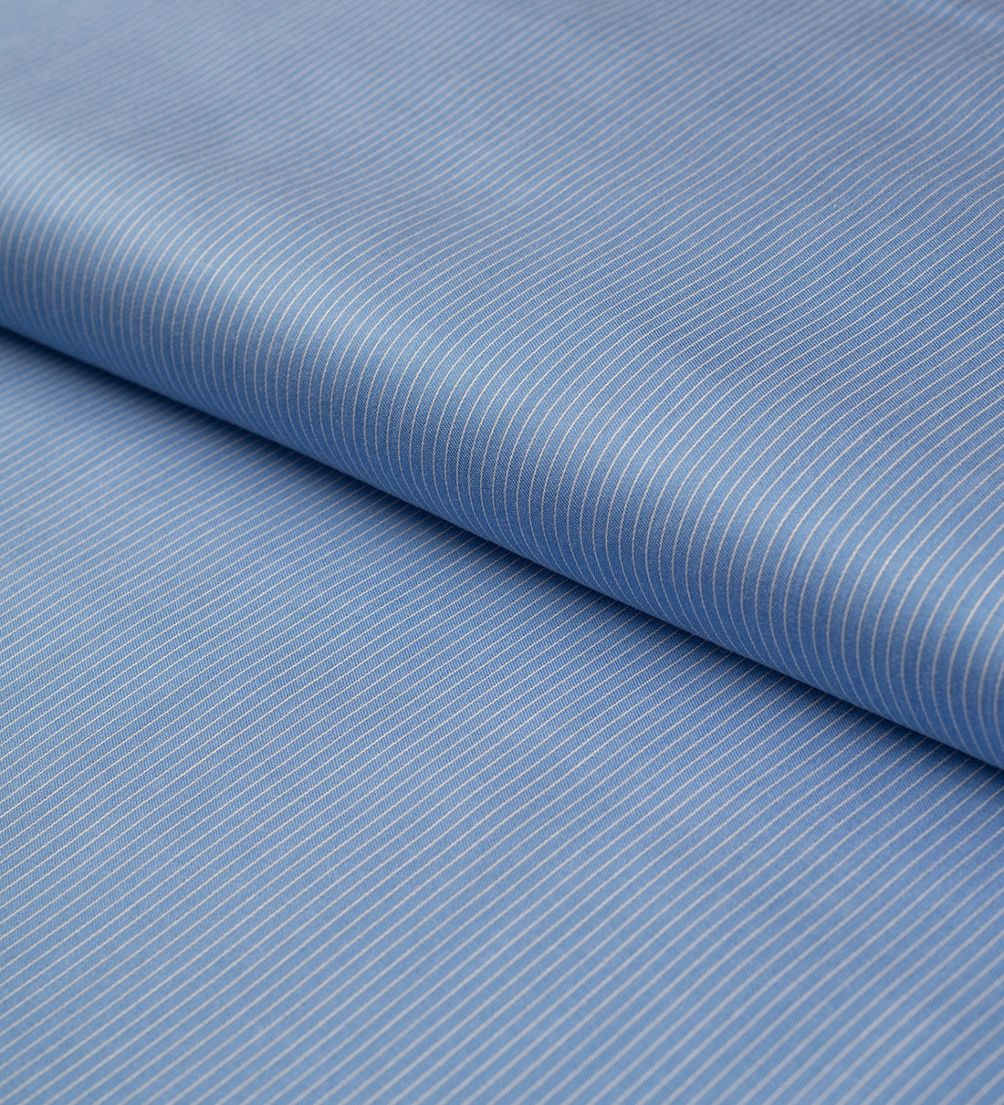 Azure Blue Fine Stripe (Unstitched Shirting Fabric)