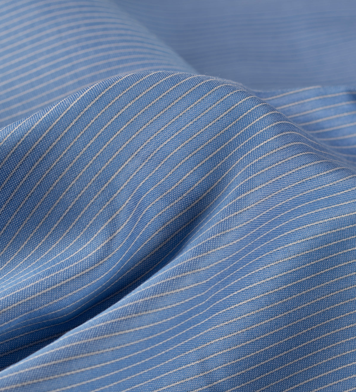 Azure Blue Fine Stripe (Unstitched Shirting Fabric)