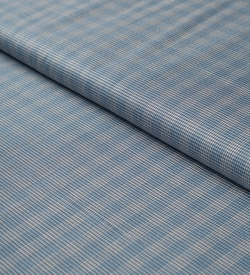 Navy Ivory Houndstooth (Unstitched Shirting Fabric)
