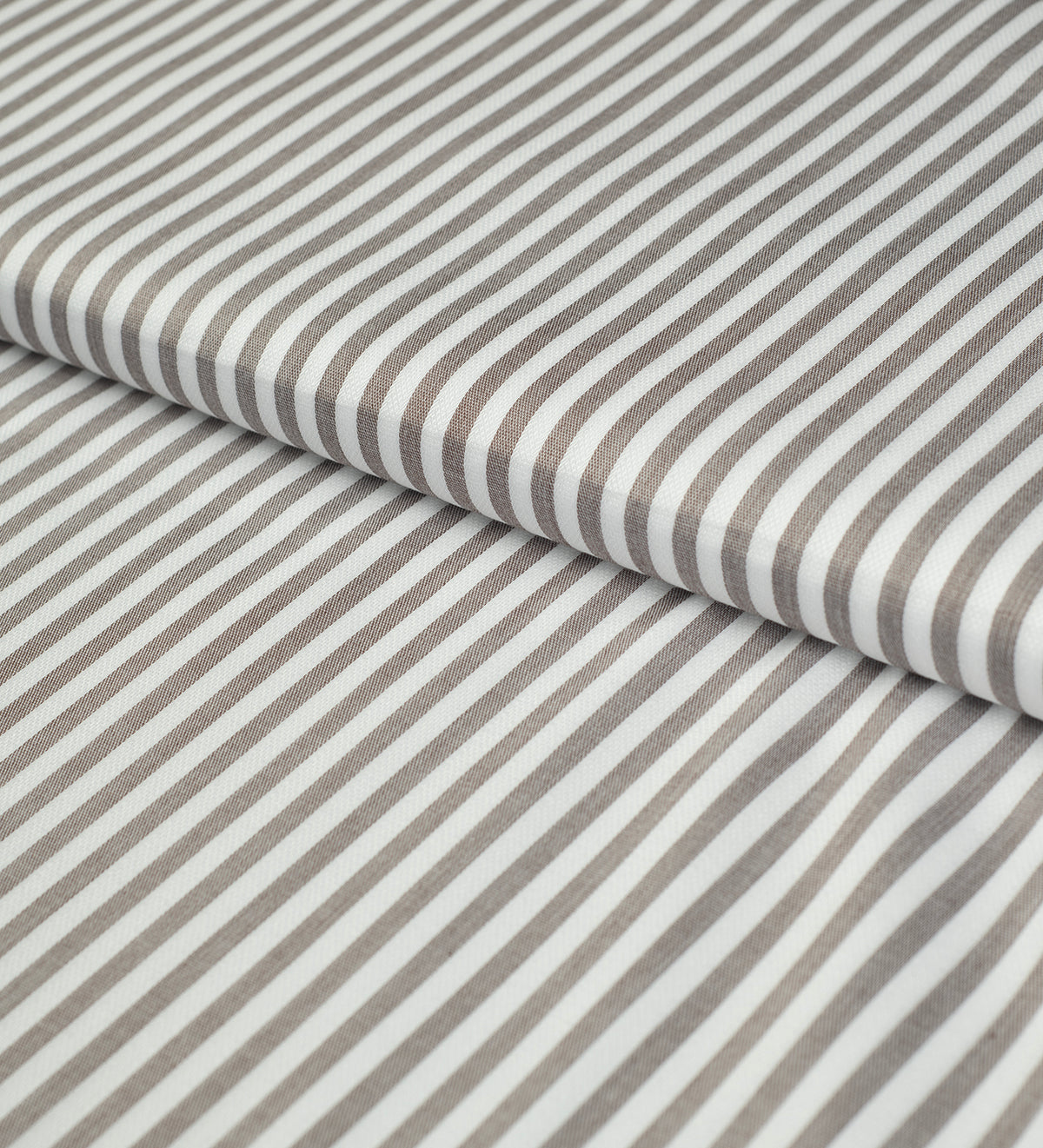 Taupe & Ivory Wide Stripe (Unstitched Shirting Fabric)