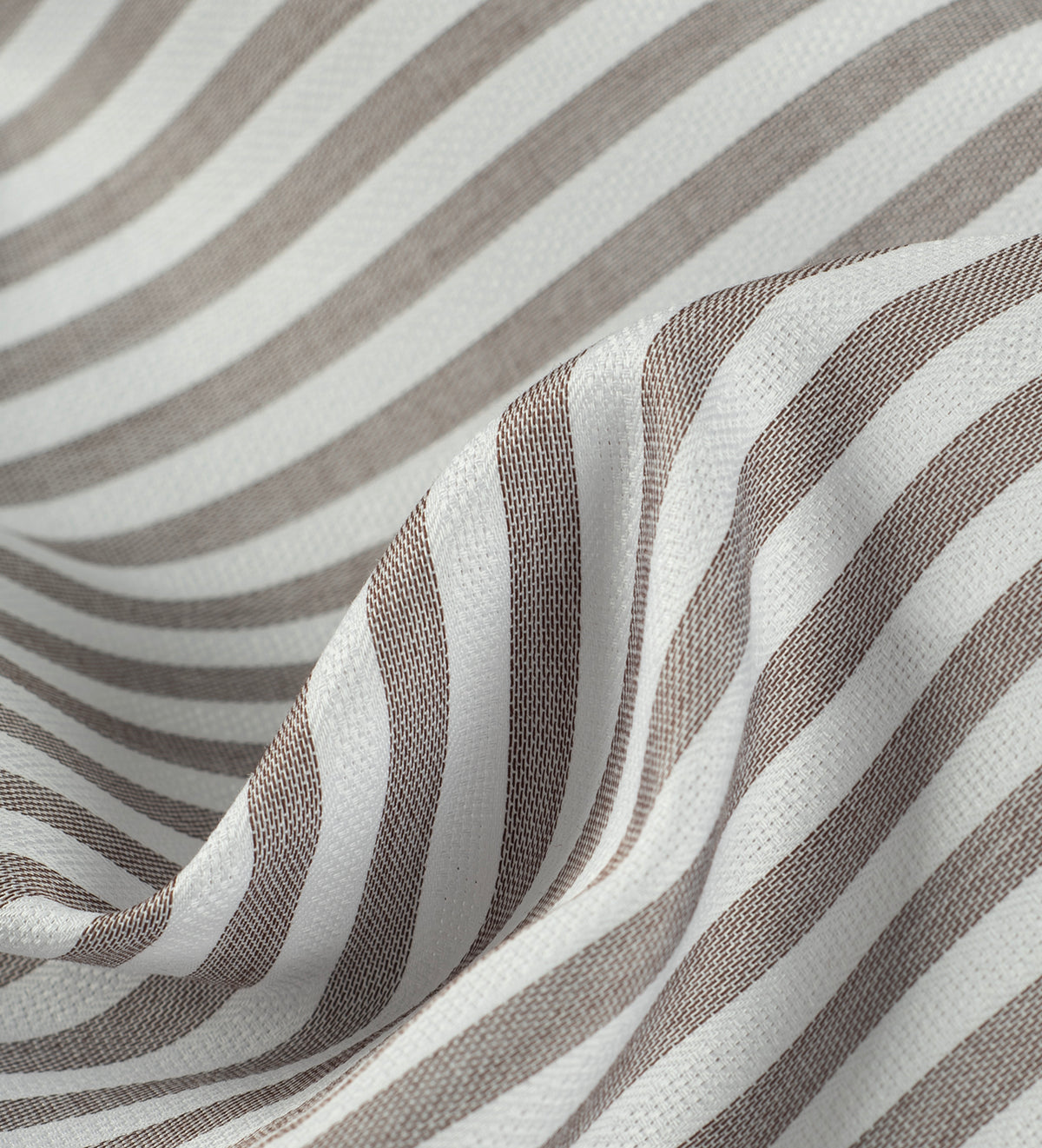 Taupe & Ivory Wide Stripe (Unstitched Shirting Fabric)