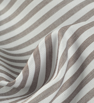 Taupe & Ivory Wide Stripe (Unstitched Shirting Fabric)