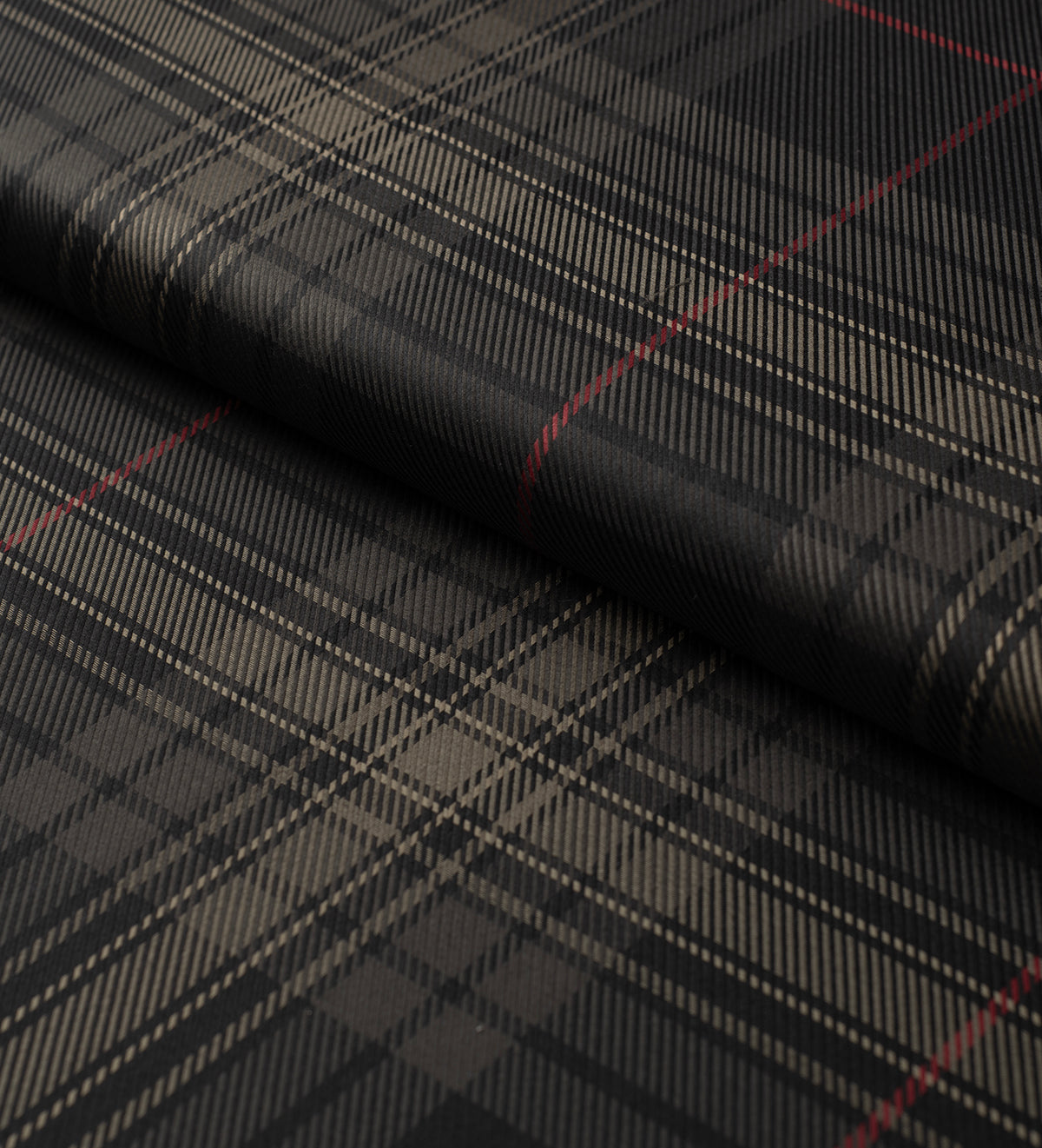 Charcoal Burgundy Heritage Check by Tessitura Monti (Unstitched Shirting Fabric)