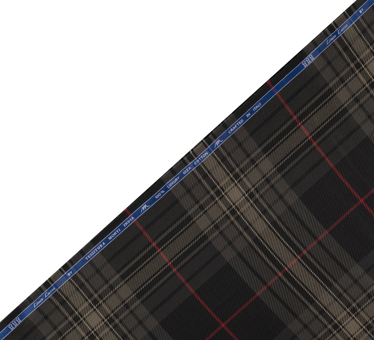 Charcoal Burgundy Heritage Check by Tessitura Monti (Unstitched Shirting Fabric)