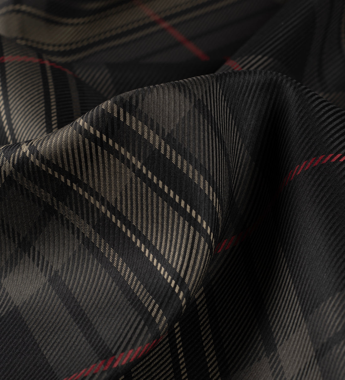 Charcoal Burgundy Heritage Check by Tessitura Monti (Unstitched Shirting Fabric)