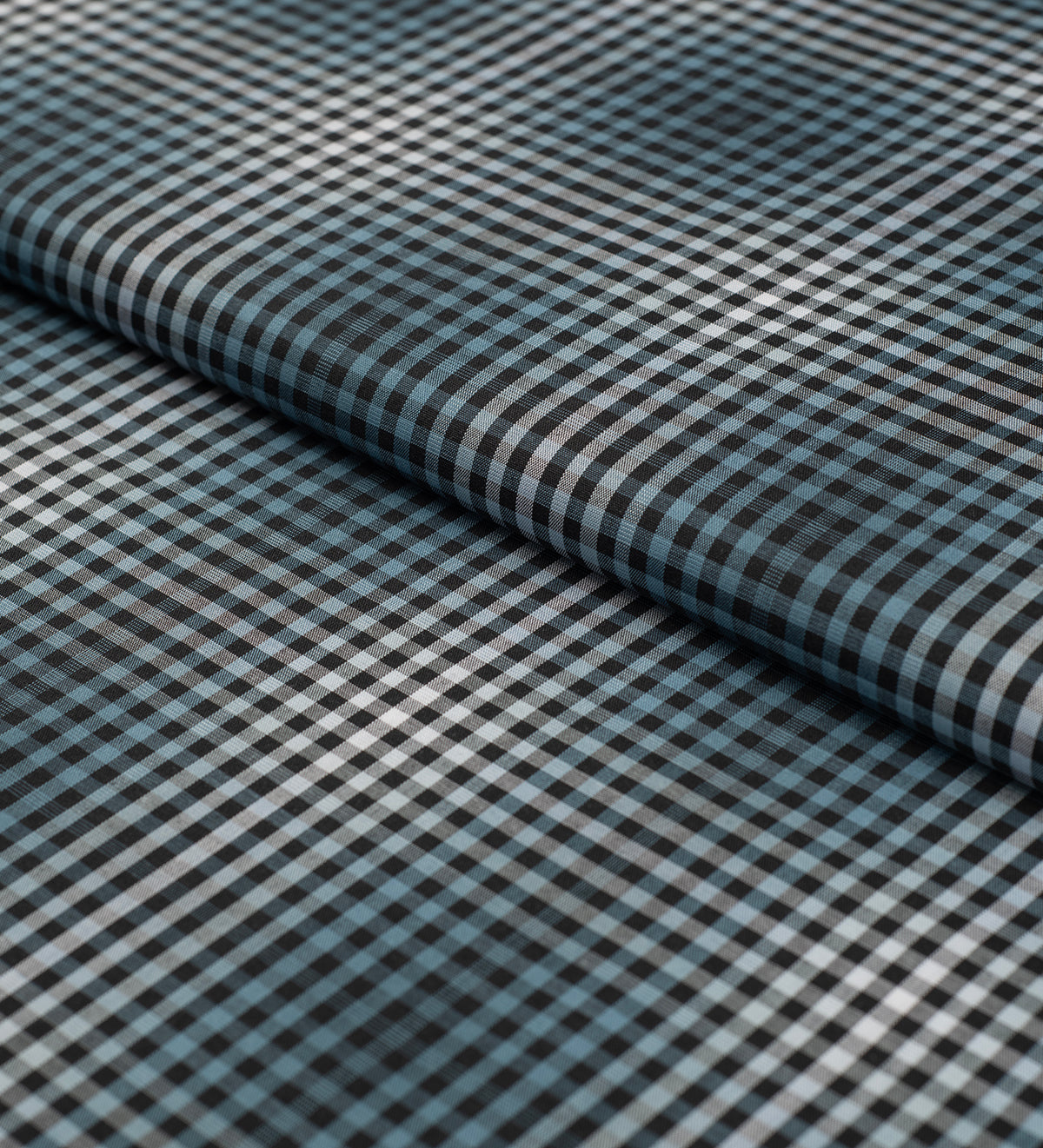 Midnight Blue Windowpane(Unstitched Shirting Fabric)