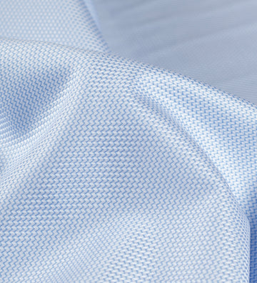 Powder Blue Chevron(Unstitched Shirting Fabric)