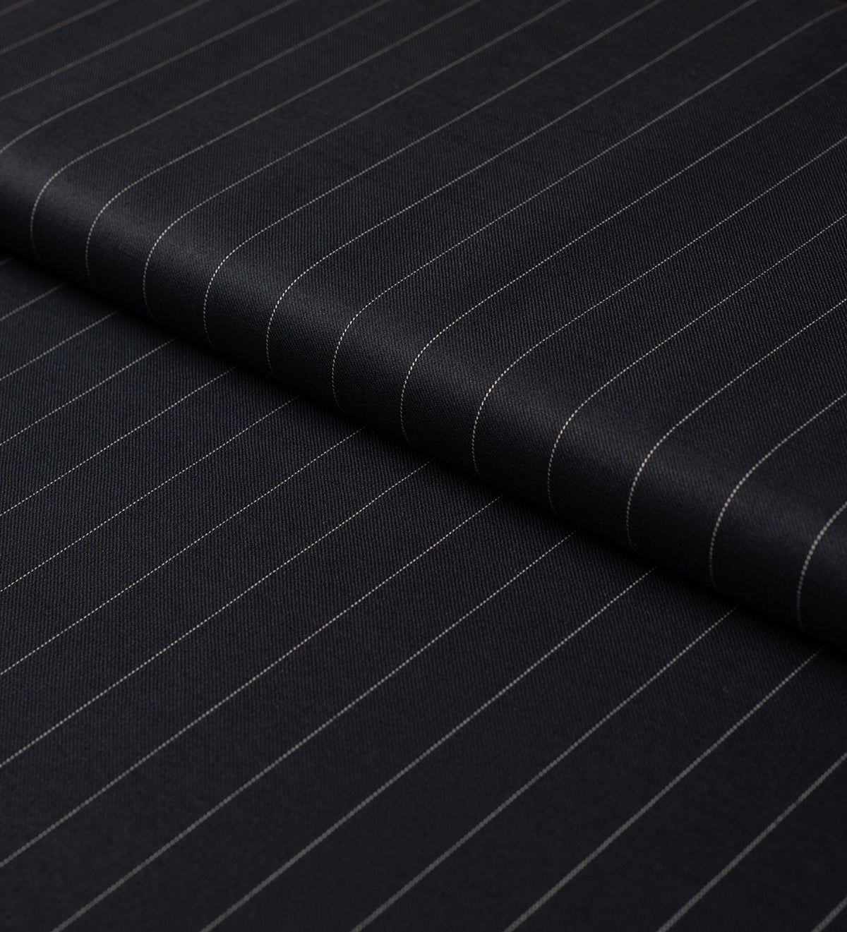 Midnight Chalk Stripe Super 120's (Unstitched Suiting Fabric)