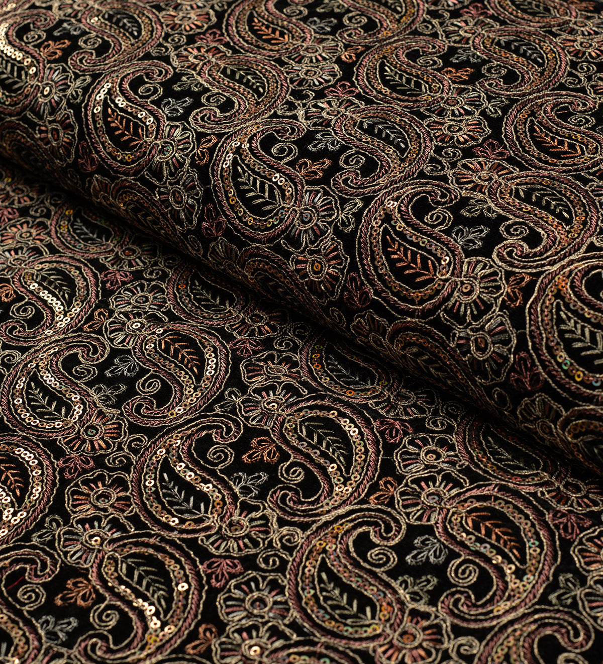 Midnight Royale Paisley (Unstitched Ethnic Fabric)