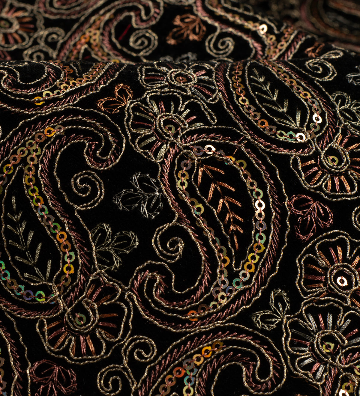 Midnight Royale Paisley (Unstitched Ethnic Fabric)