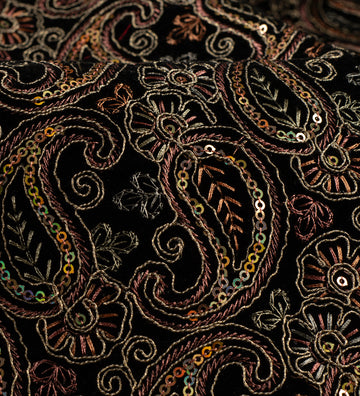 Midnight Royale Paisley (Unstitched Ethnic Fabric)