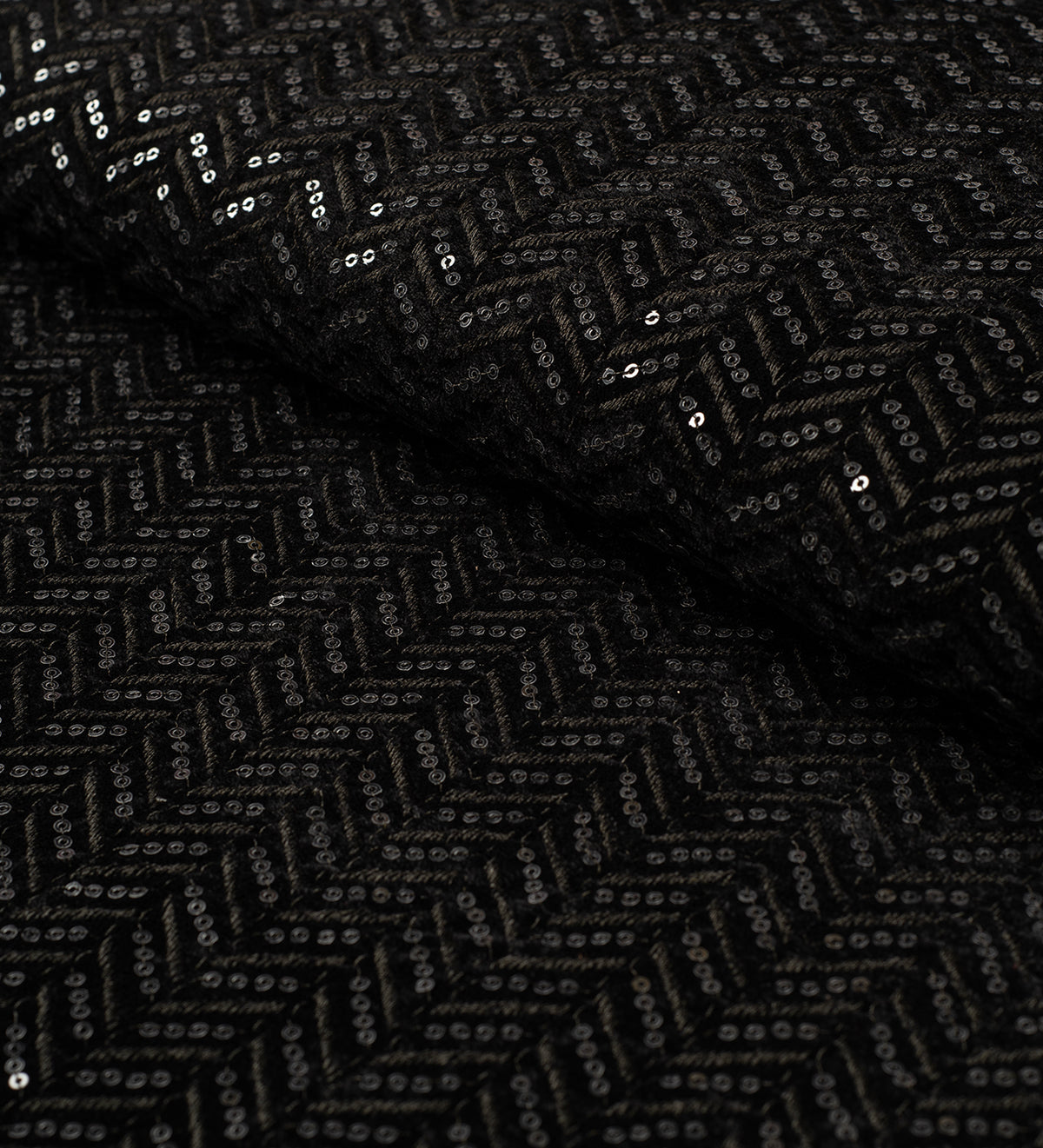 Noir Sequin Velvet (Unstitched Ethnic Fabric)