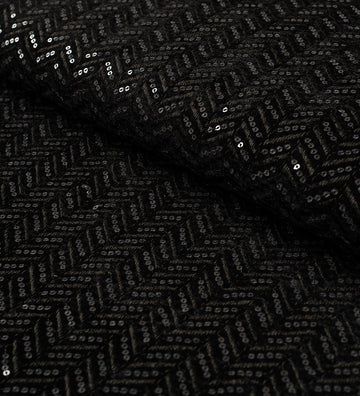Noir Sequin Velvet (Unstitched Ethnic Fabric)