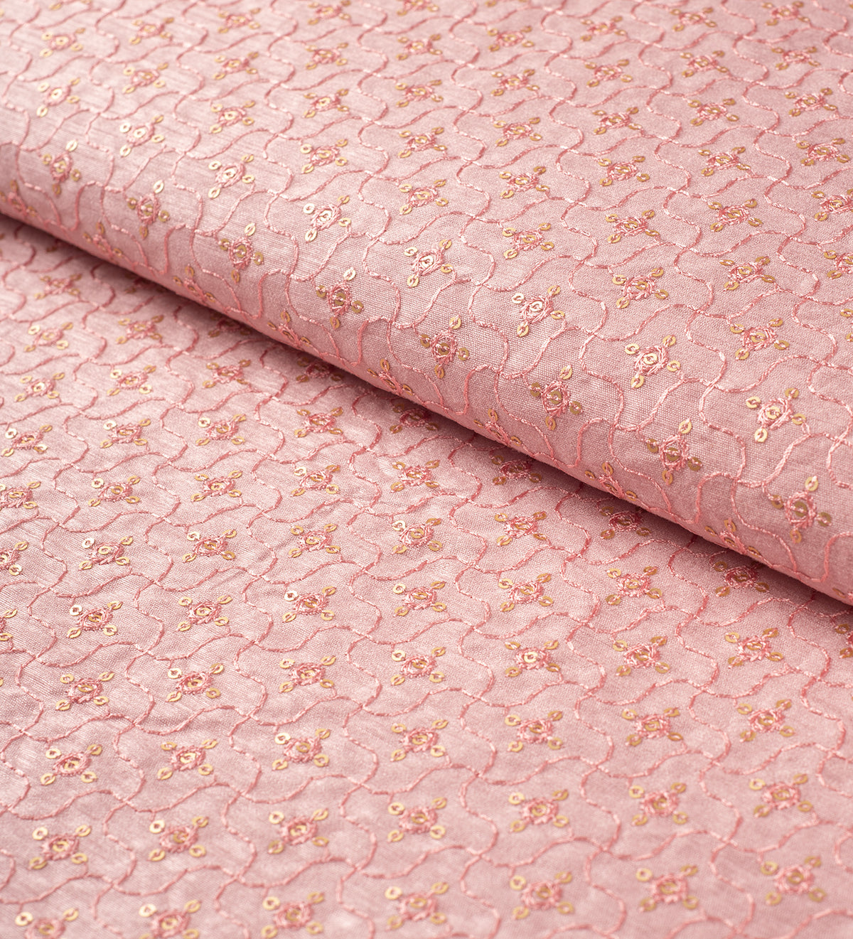 Blush Rosette Luxe (Unstitched Ethnic Fabric)