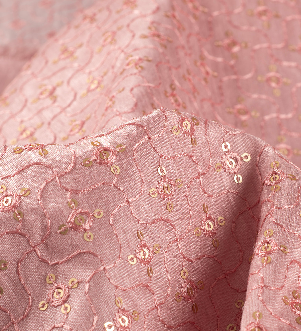 Blush Rosette Luxe (Unstitched Ethnic Fabric)