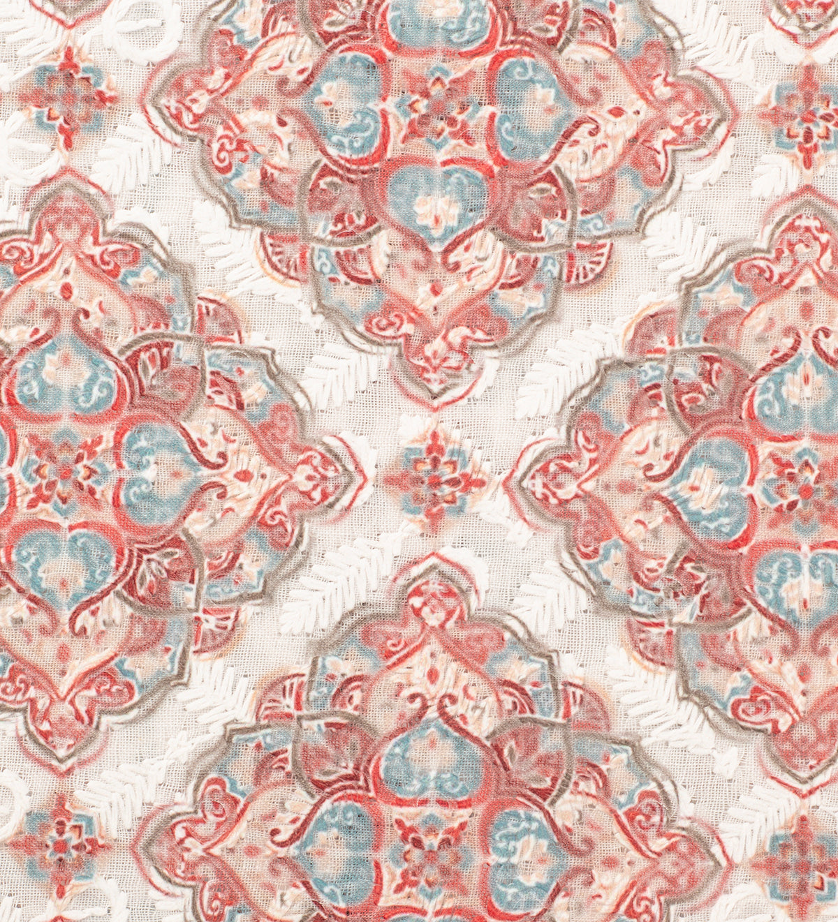 Coral Azure Kalamkari (Unstitched Ethnic Fabric)