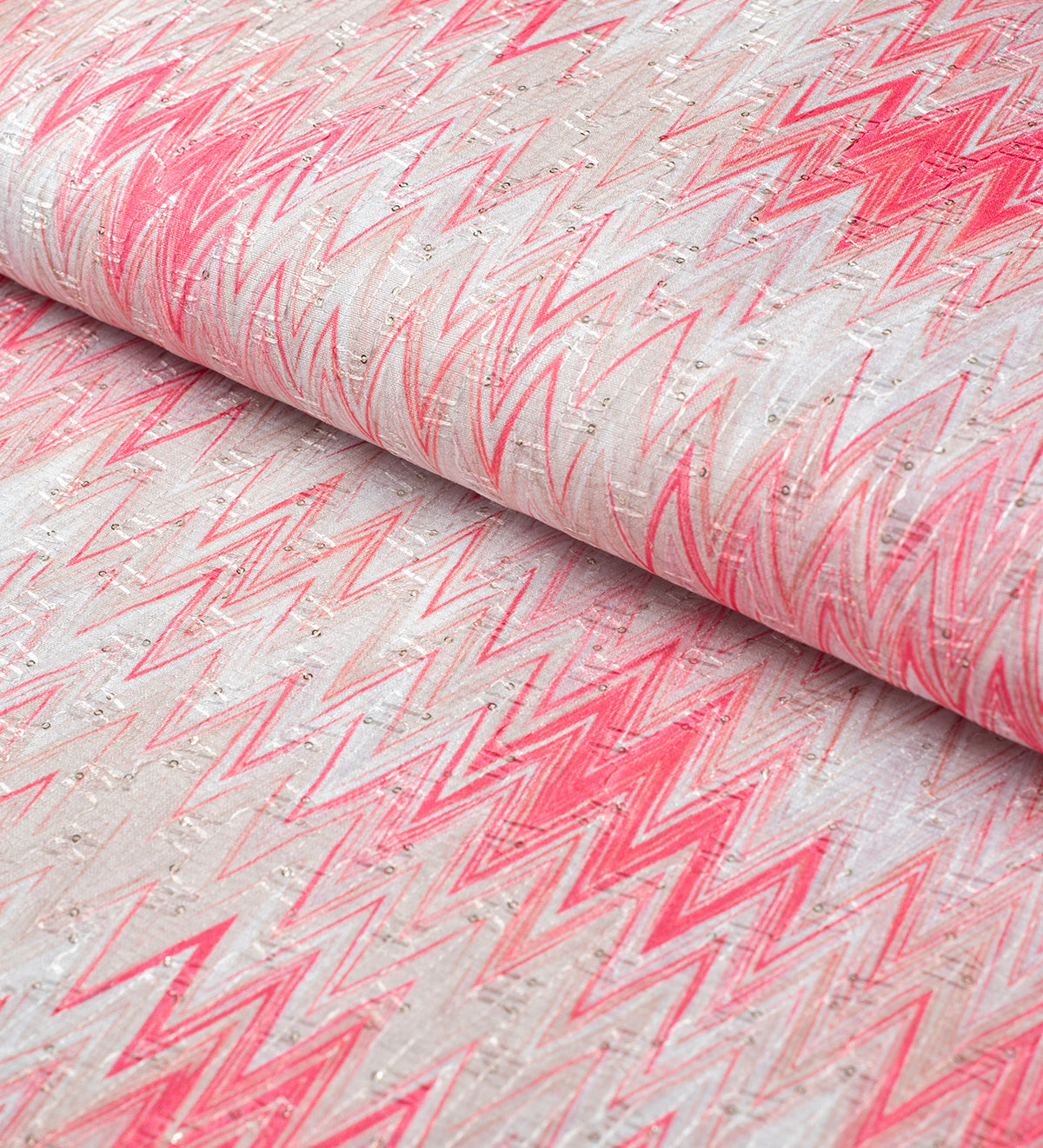 Rose Quartz Chevron(Unstitched Ethnic Fabric)