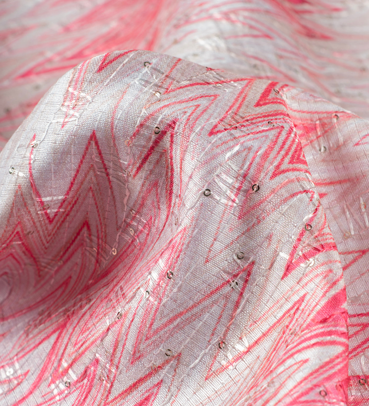 Rose Quartz Chevron(Unstitched Ethnic Fabric)