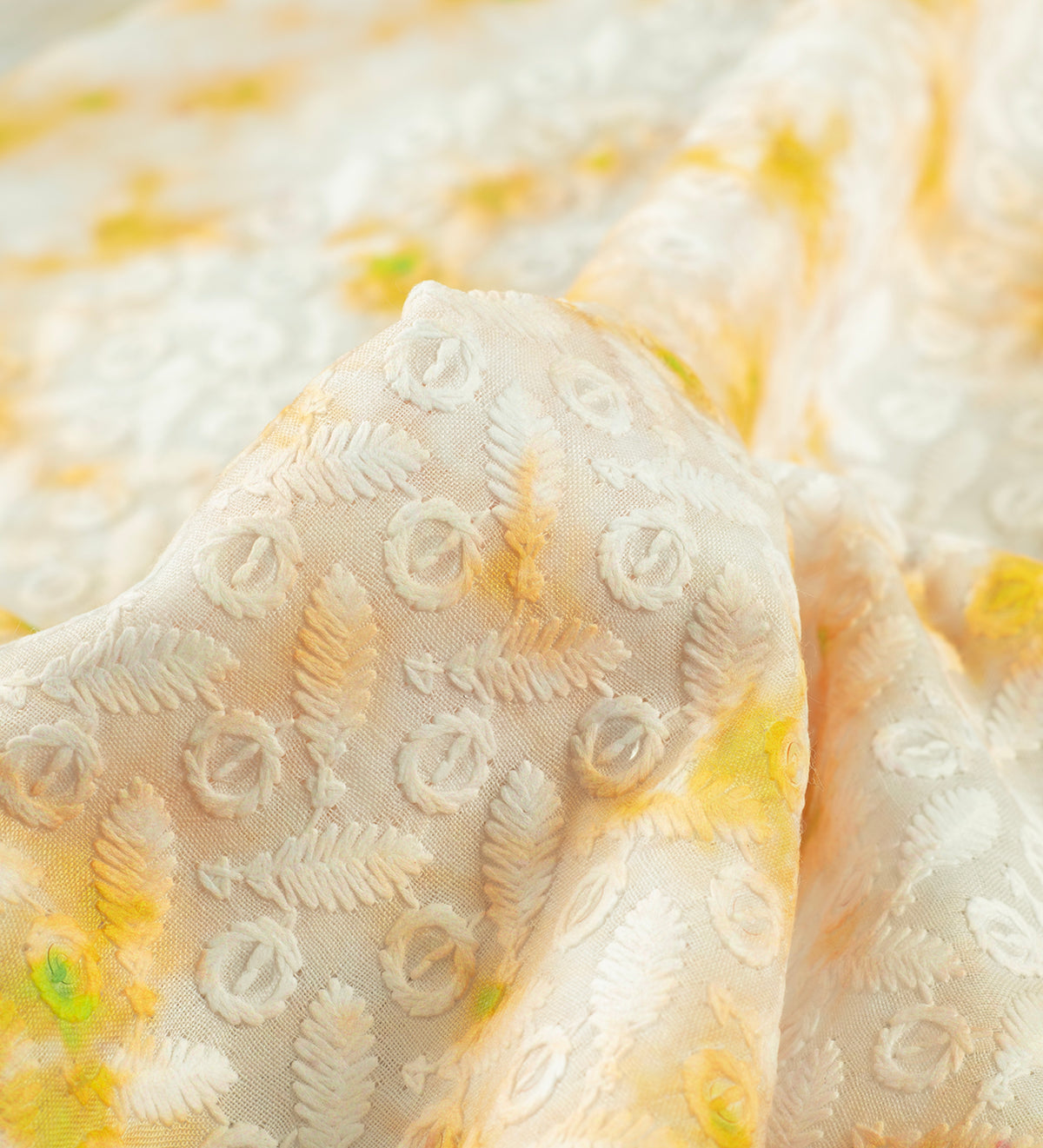 Ivory Sunlit Chikankari (Unstitched Ethnic Fabric)