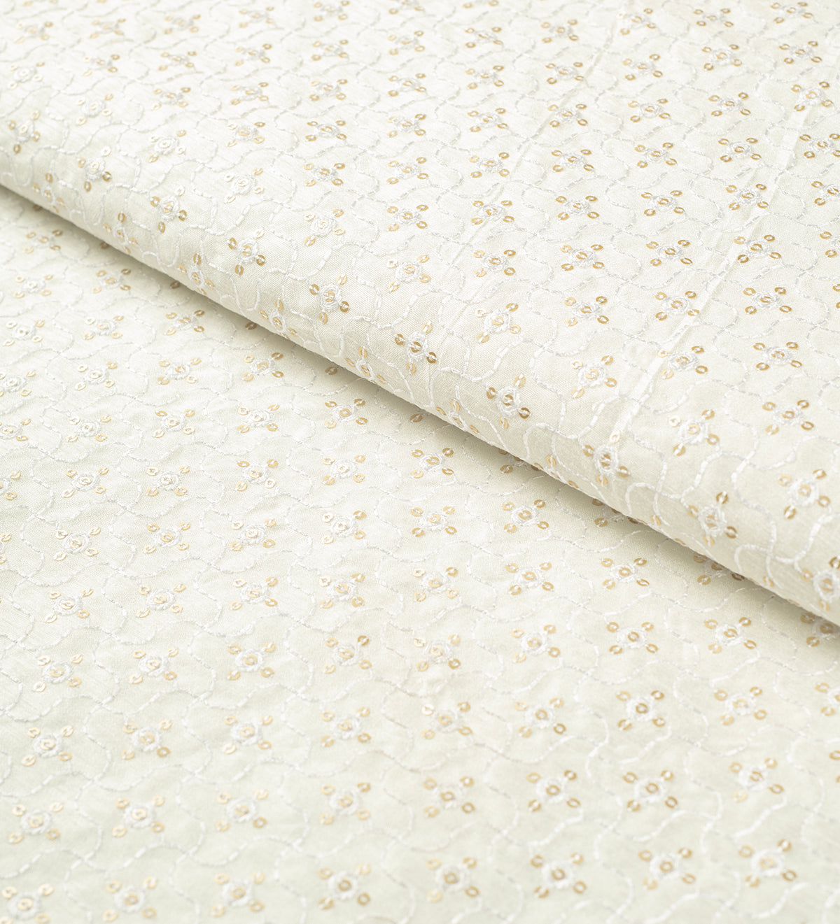 Ivory Pearl Rosette (Unstitched Ethnic Fabric)