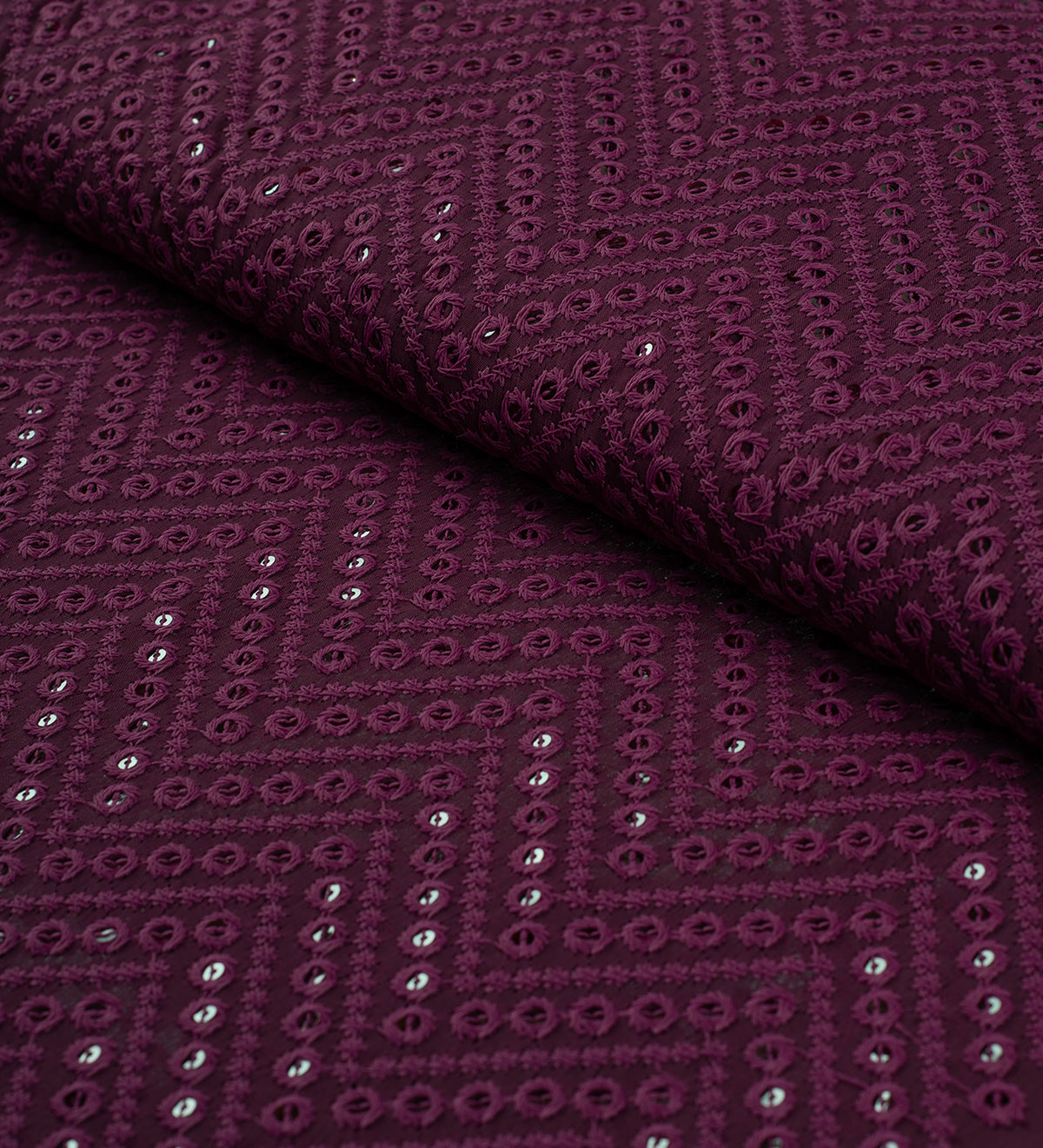 Plum Noir Rosette (Unstitched Ethnic Fabric)
