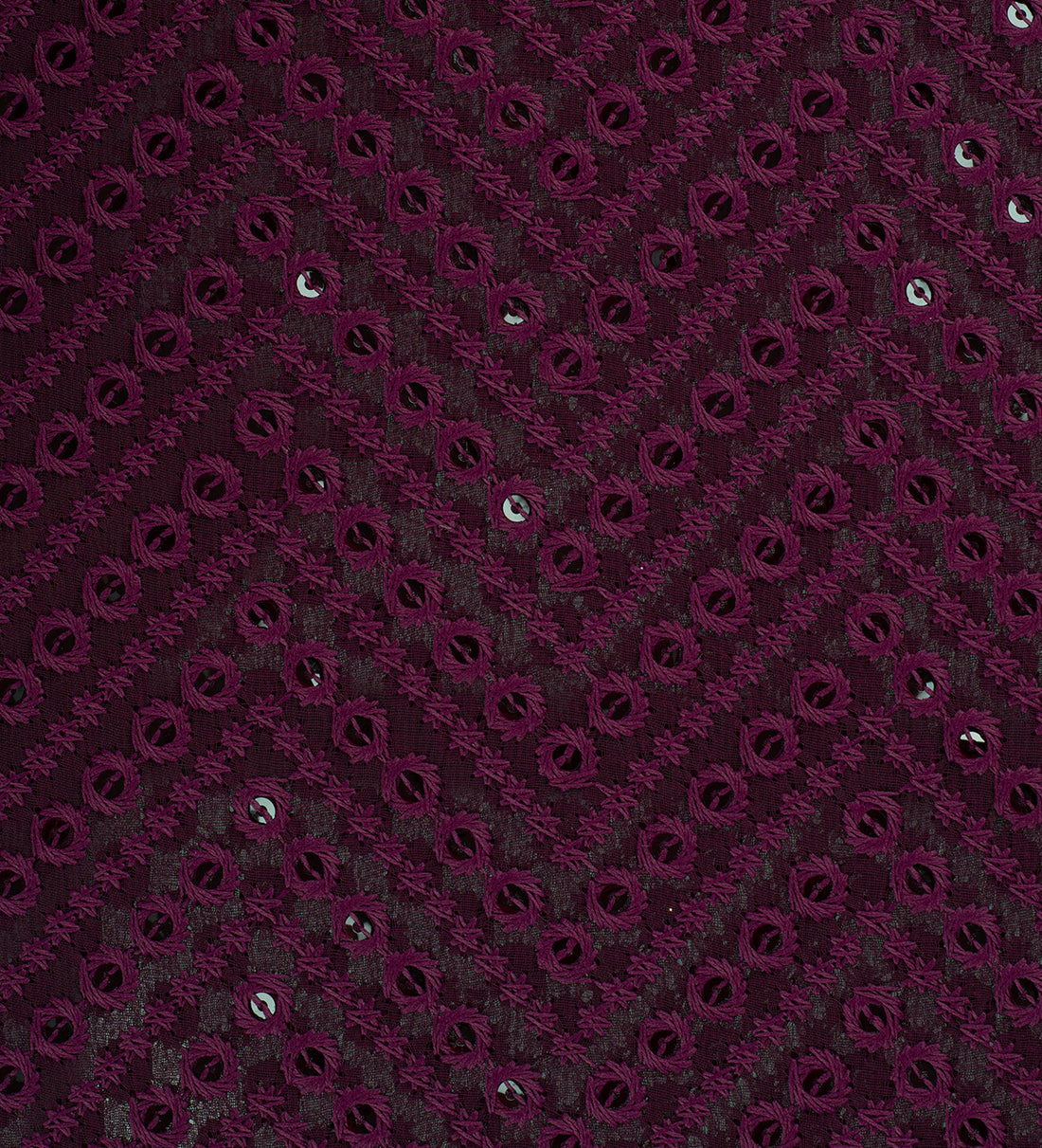 Plum Noir Rosette (Unstitched Ethnic Fabric)