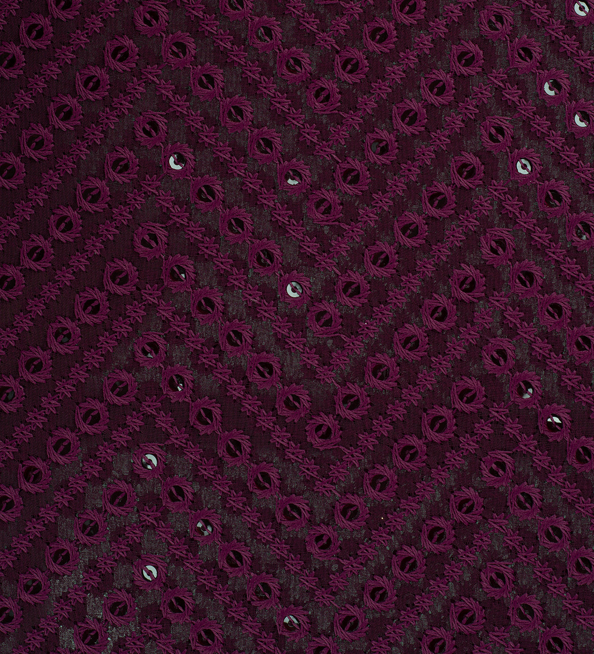 Plum Noir Rosette (Unstitched Ethnic Fabric)