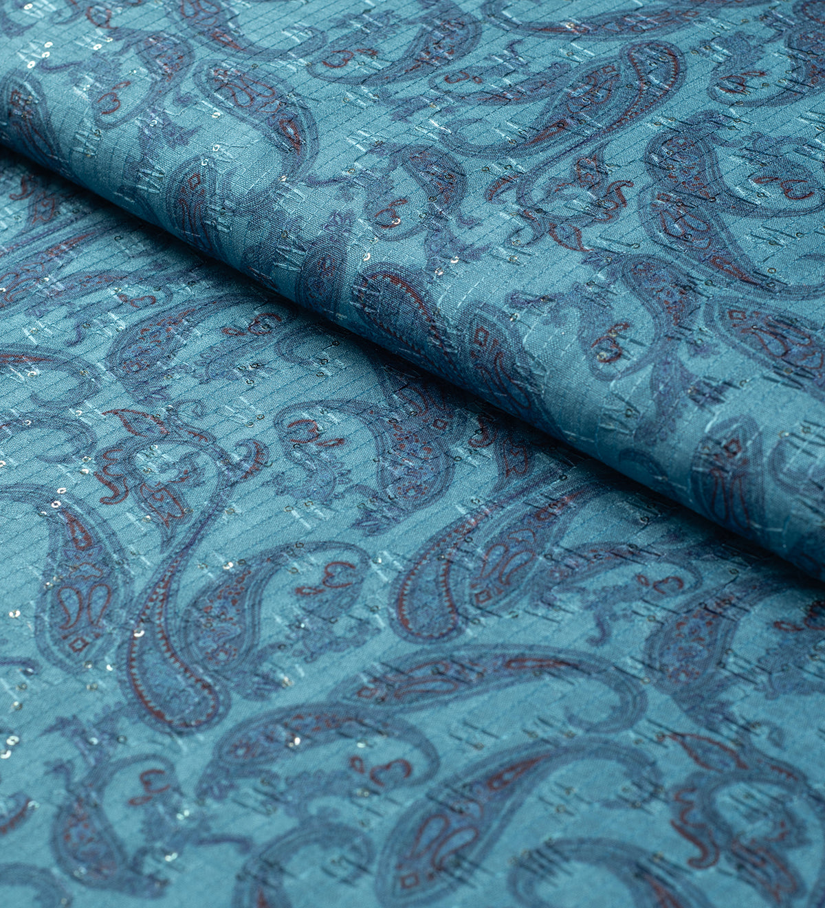 Azure Heritage Jacquard (Unstitched Ethnic Fabric)