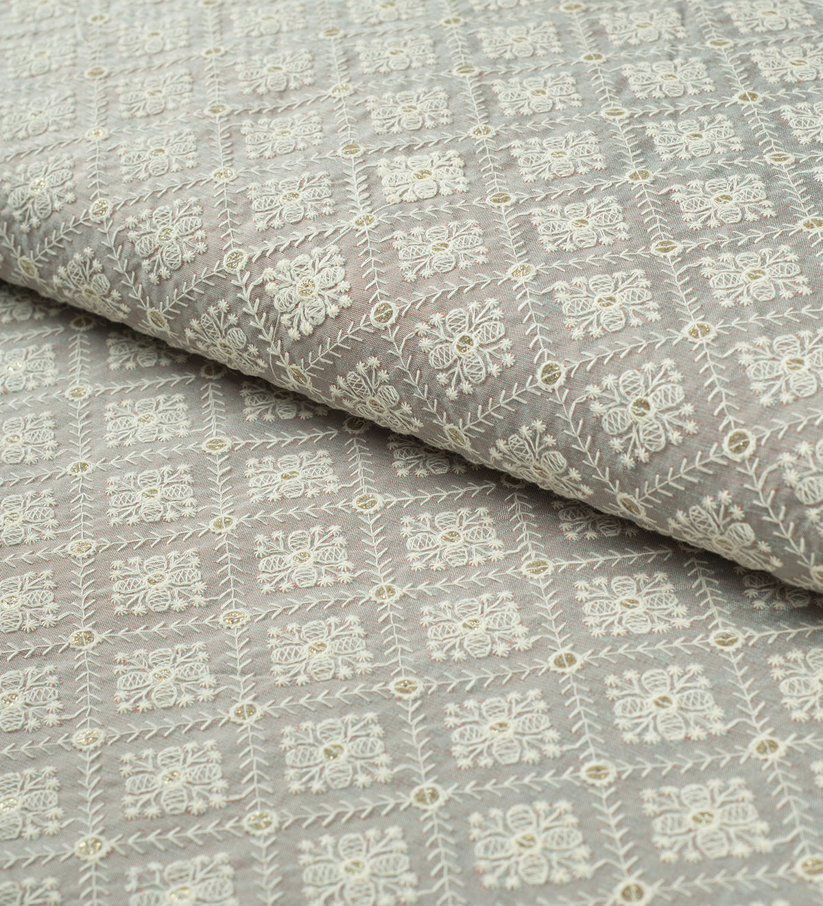 Frosted Blossom Tulle (Unstitched Ethnic Fabric)