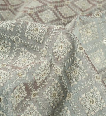 Frosted Blossom Tulle (Unstitched Ethnic Fabric)