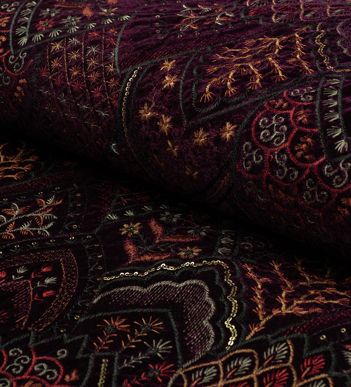 Midnight Heritage Embroidery (Unstitched Ethnic Fabric)