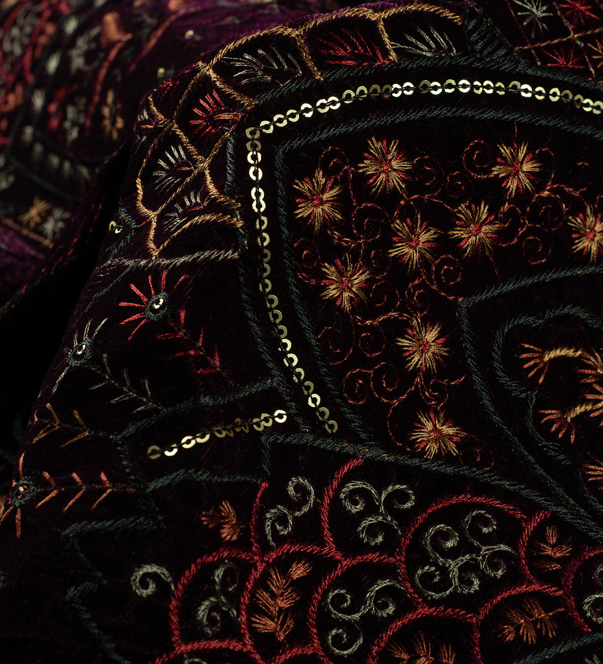 Midnight Heritage Embroidery (Unstitched Ethnic Fabric)