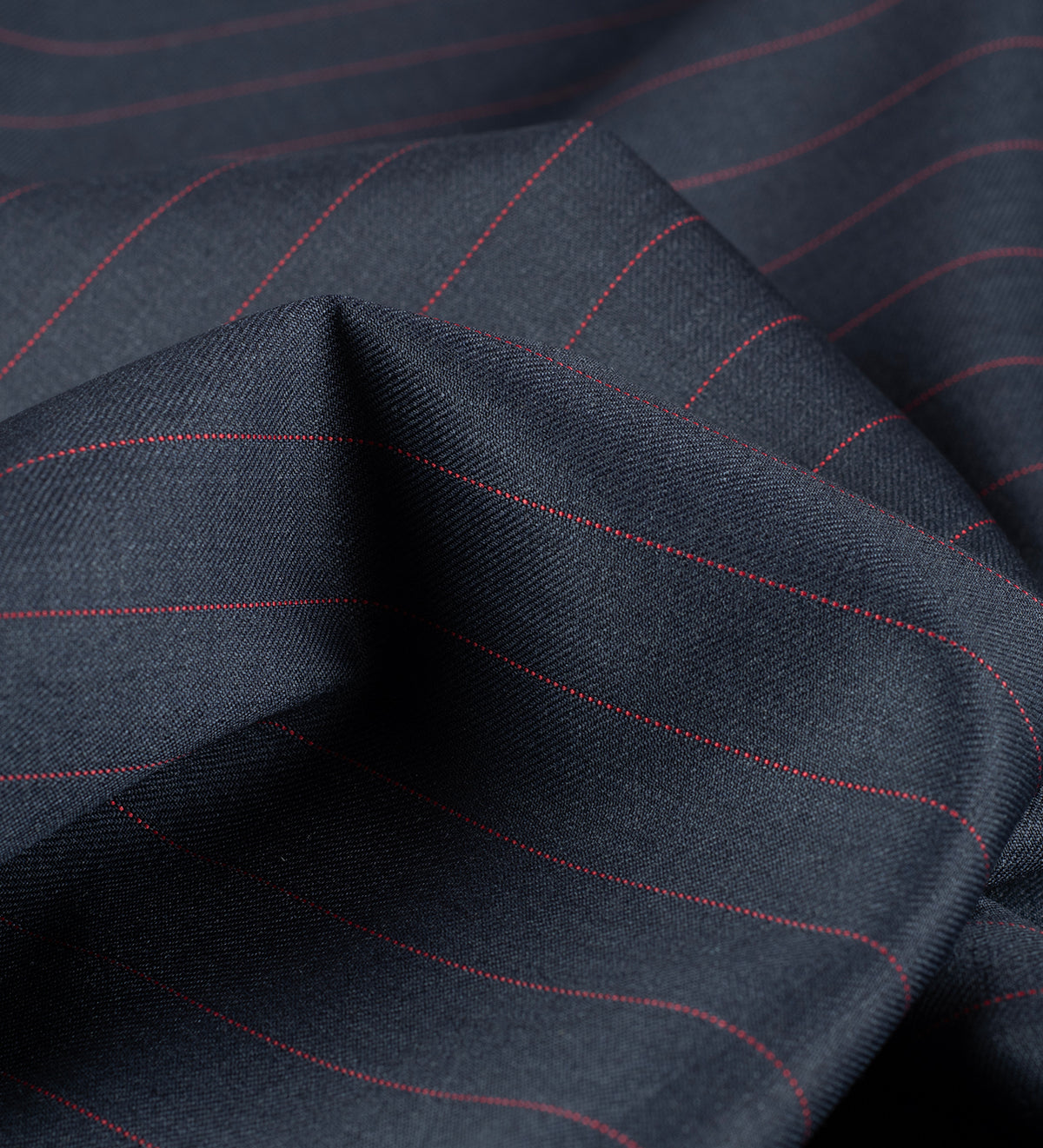 Midnight Bordeaux Pinstripe super 130's by Vercelli Italy (Unstitched Suiting Fabric)