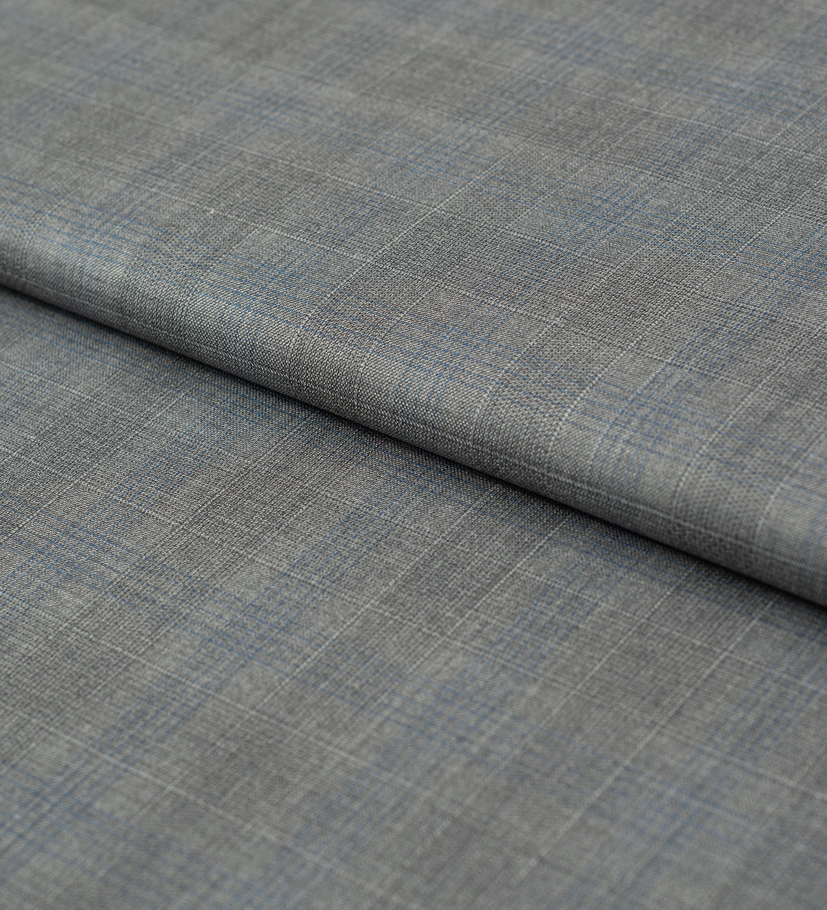 Steel Blue Windowpane super 150's by Vercelli Italy (Unstitched Suiting Fabric)