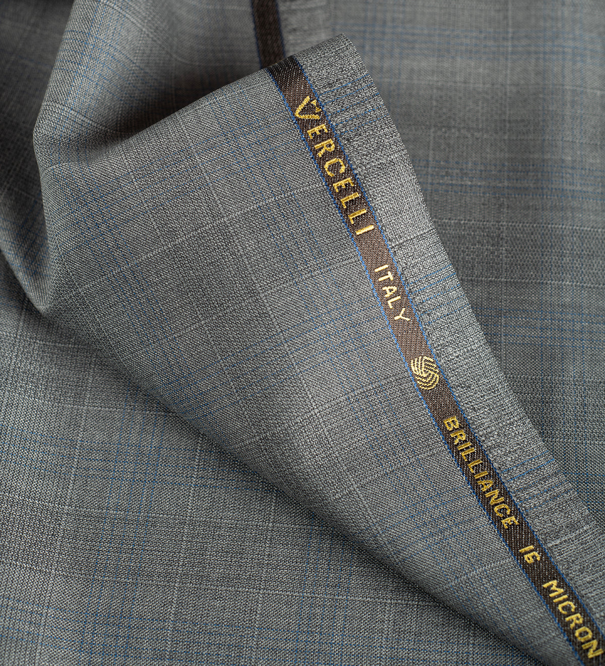 Steel Blue Windowpane super 150's by Vercelli Italy (Unstitched Suiting Fabric)