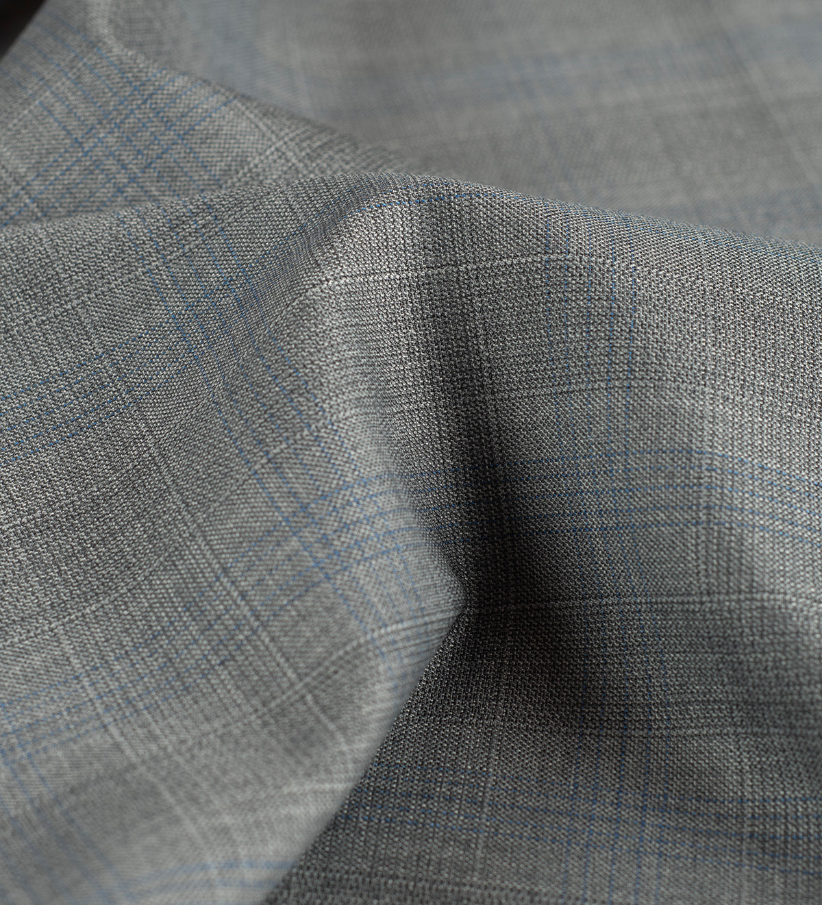 Steel Blue Windowpane super 150's by Vercelli Italy (Unstitched Suiting Fabric)