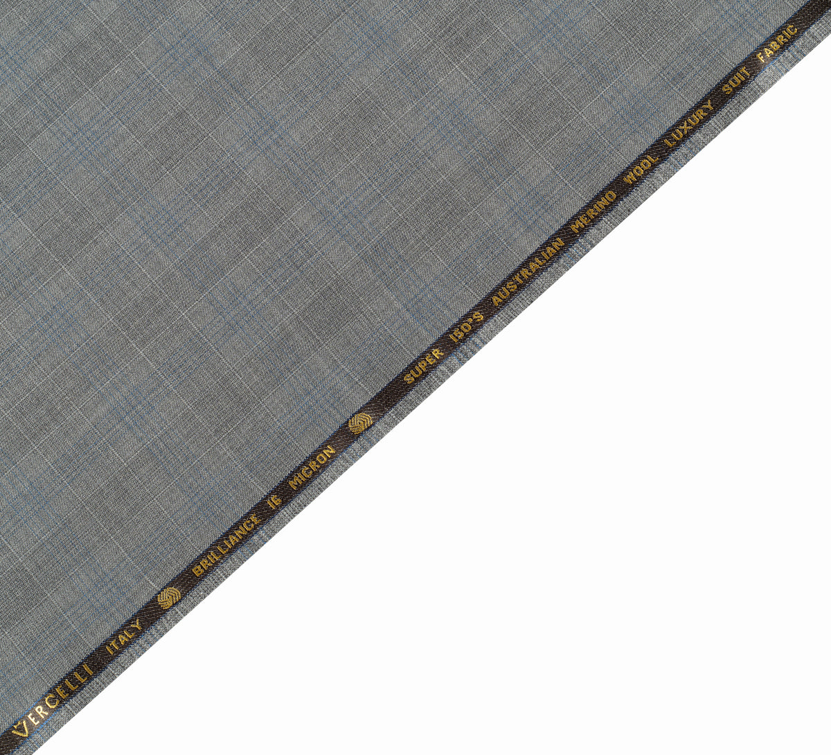 Steel Blue Windowpane super 150's by Vercelli Italy (Unstitched Suiting Fabric)