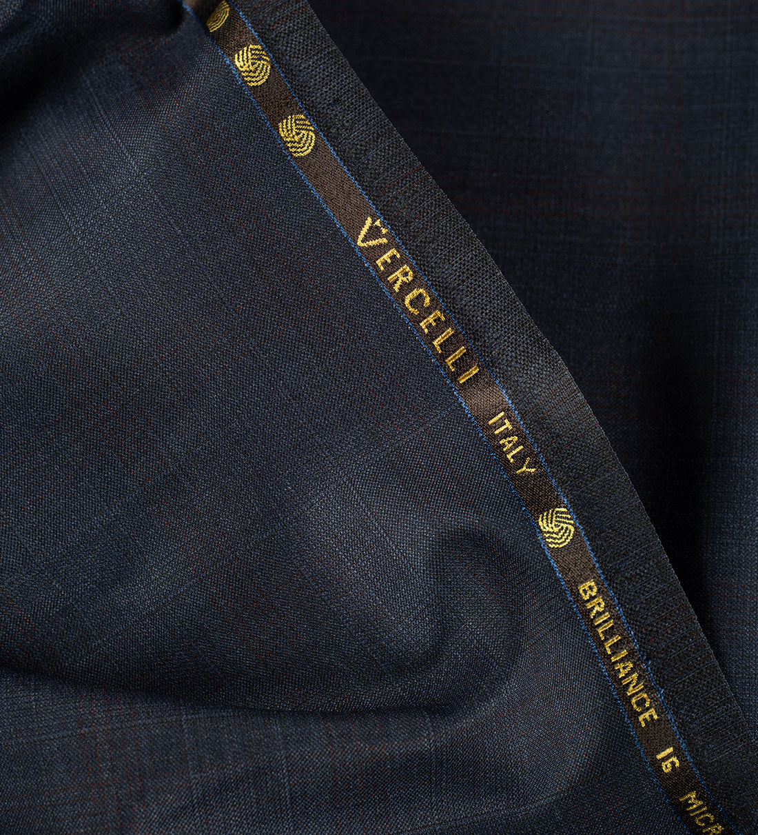 Midnight Burgundy Windowpane super 150's by Vercelli Italy (Unstitched Suiting Fabric)