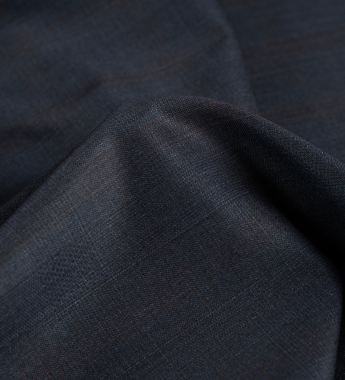 Midnight Burgundy Windowpane super 150's by Vercelli Italy (Unstitched Suiting Fabric)