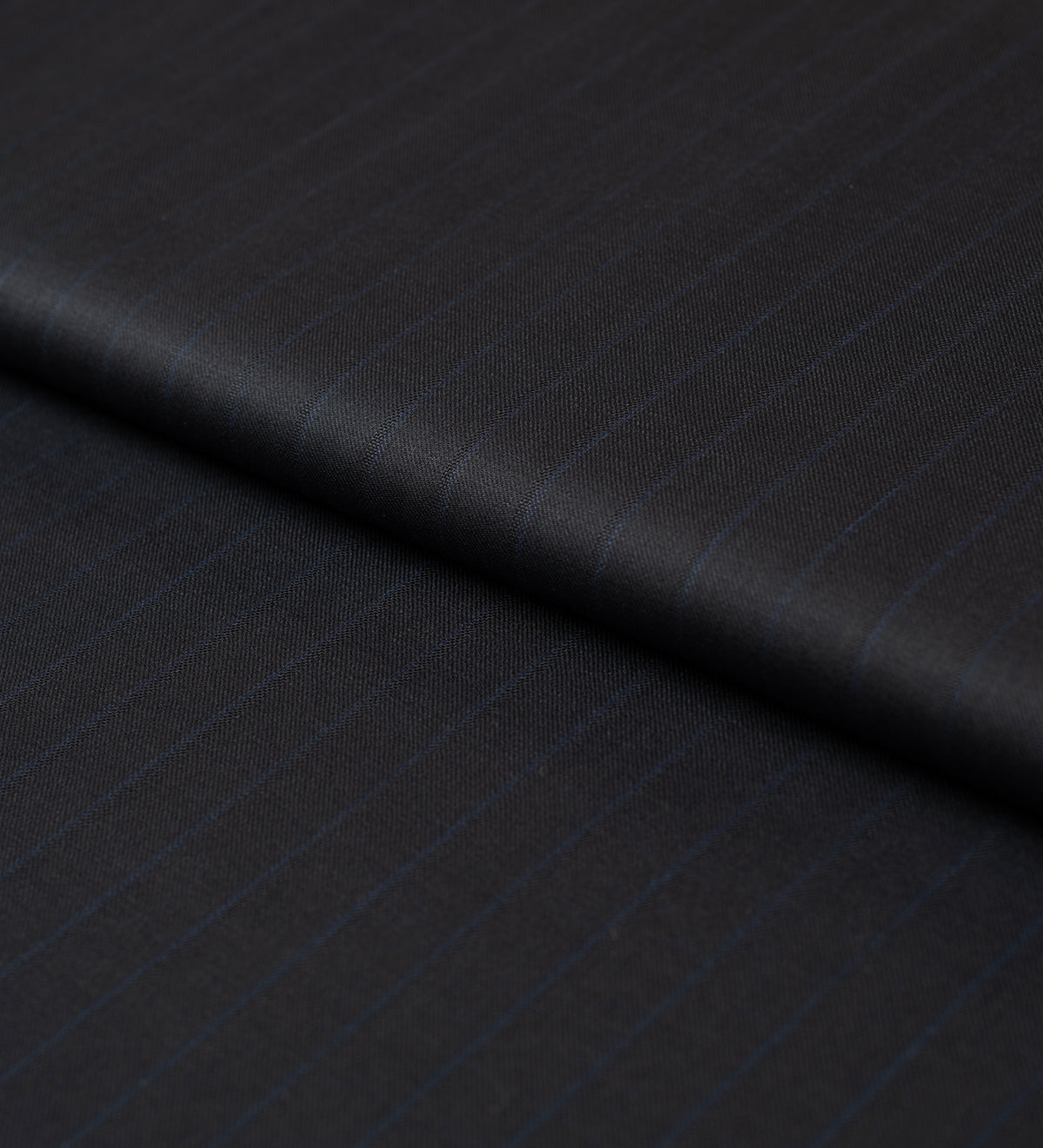 Midnight Navy Regal Pinstripe super 130's by Vercelli Italy (Unstitched Suiting Fabric)