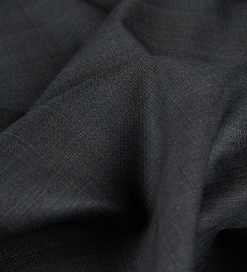 Graphite Shadow Windowpane super 150's by Vercelli Italy (Unstitched Suiting Fabric)