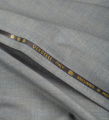 Silver Slate Windowpane super 150's by Vercelli Italy (Unstitched Suiting Fabric)