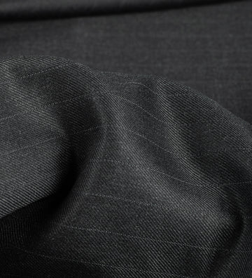 Charcoal stripes Super 100's By Rare Wool (Unstitched Suiting Fabric)