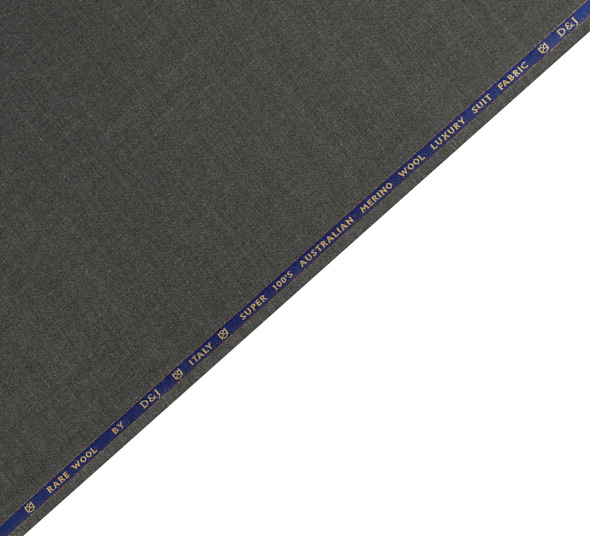 Graphite Herringbone Super 100's By Rare Wool (Unstitched Suiting Fabric)