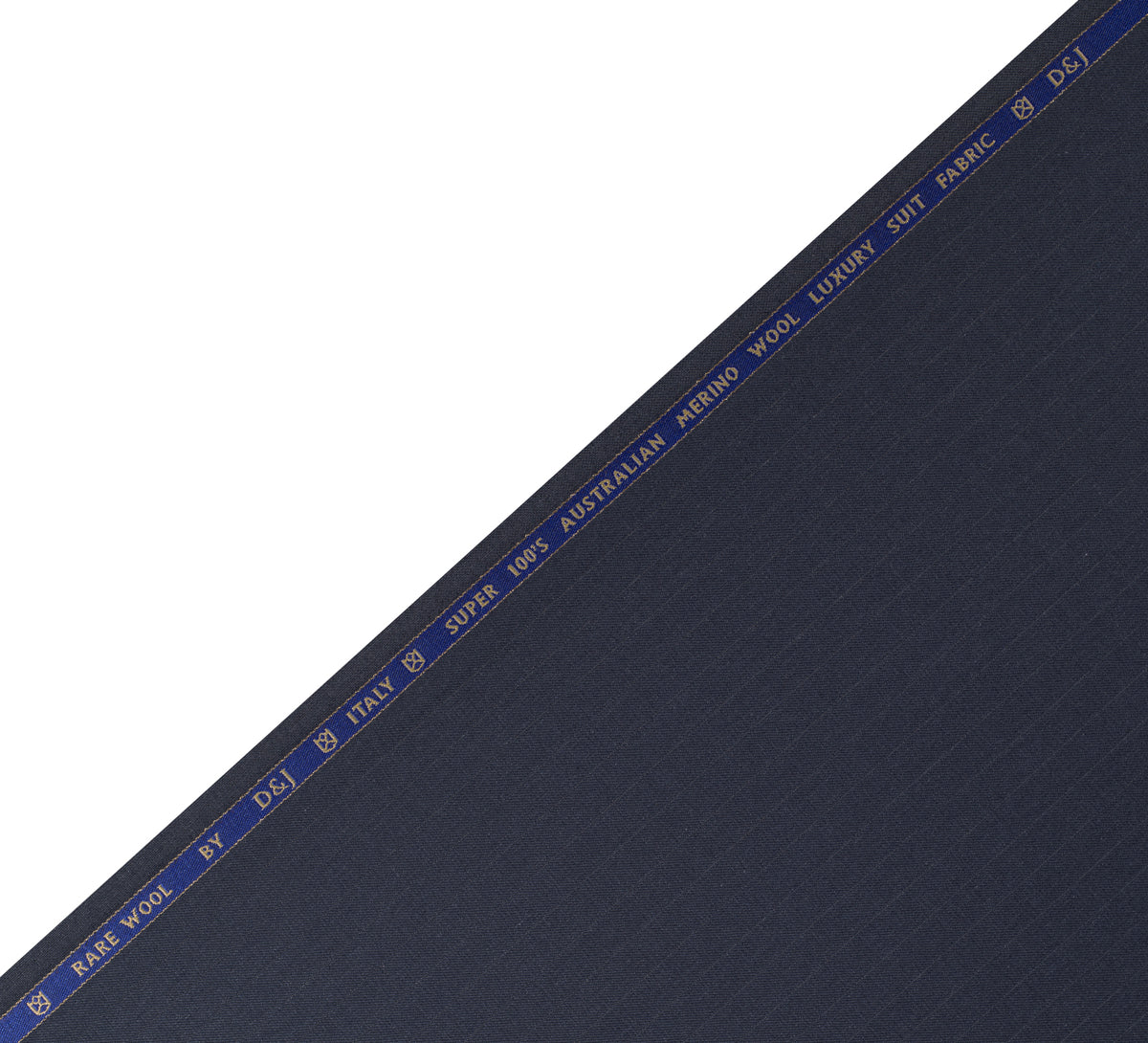 Midnight Windowpane 100's By Rare Wool (Unstitched Suiting Fabric)