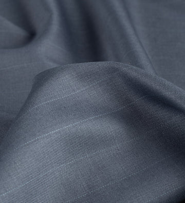Slate Charcoal Stripe Super 120's By Rare Wool (Unstitched Suiting Fabric)